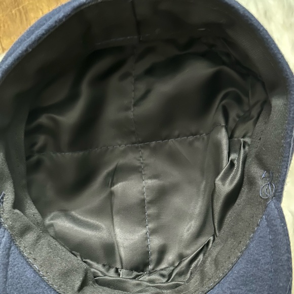 KIN The Label Navy Blue Cashmere Breton Cap Captain’s Hat Small Head Size - Picture 4 of 6